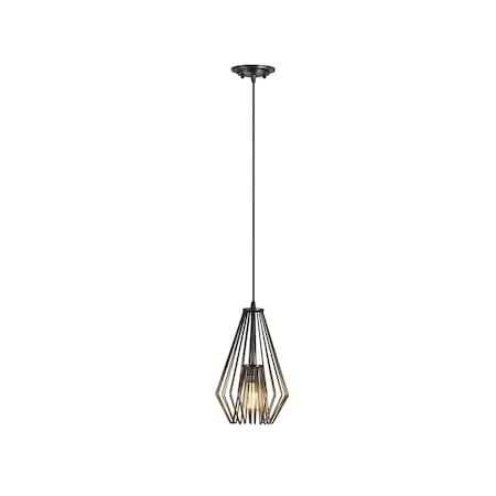 Z-Lite Quintus 1 Light Mini Pendant, Plated Bronze & Plated Bronze 442MP-BP
